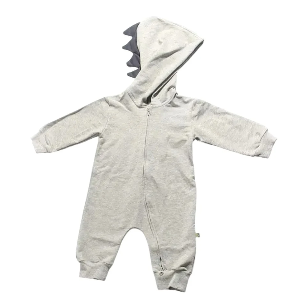 Peninsula Baby Unisex 90 2T Dinosaur Costume Coverall Jumpsuit Full Zip Gray NWT